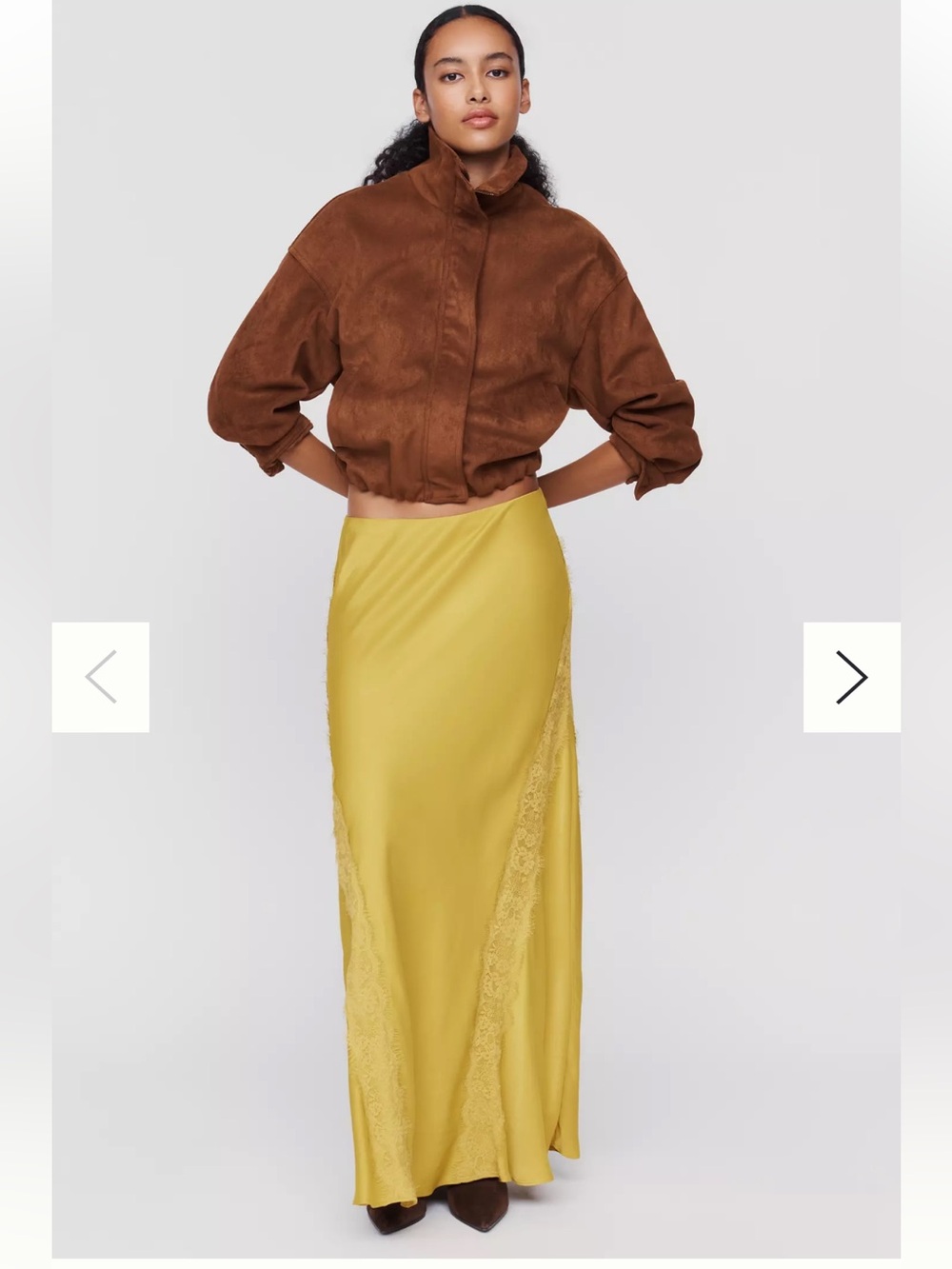 NWT retail $138 size S #Anthropologie, “Tilda Lace-Trim Maxi Slip Skirt”